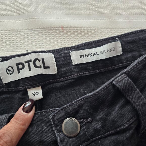 PTCL Black Rhinestone Checkerboard Wide Leg Jeans Women’s 30 NWT Y2K Streetwear - Picture 4 of 15